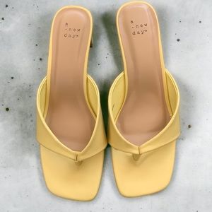 A new day, 8.5 square toe, low heel sandal.